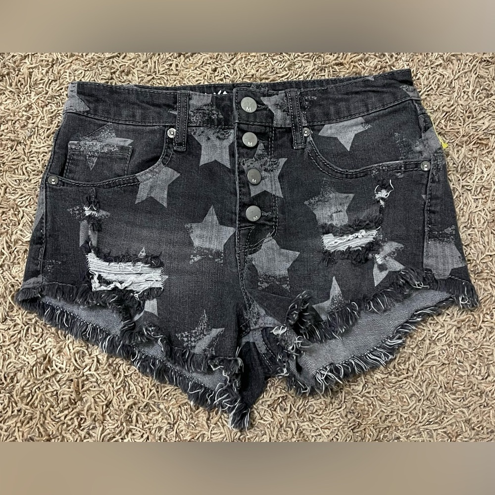 MOSSIMO High Rise Black STARS Shorts 4/27